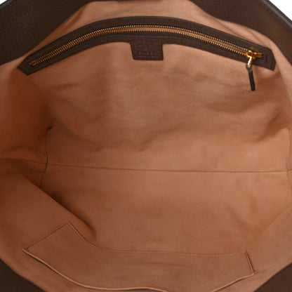 Gucci GG Supreme Monogram Textured Calfskin Web Medium Ophidia Shopping Tote Beige Ebony New Acero 5 of 10