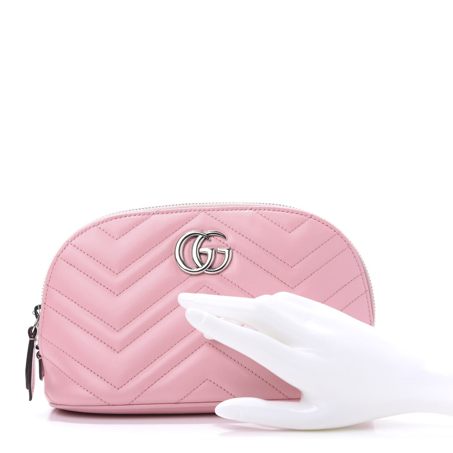 Calfskin Matelasse Large GG Marmont Pouch Cosmetic Case Wild Rose