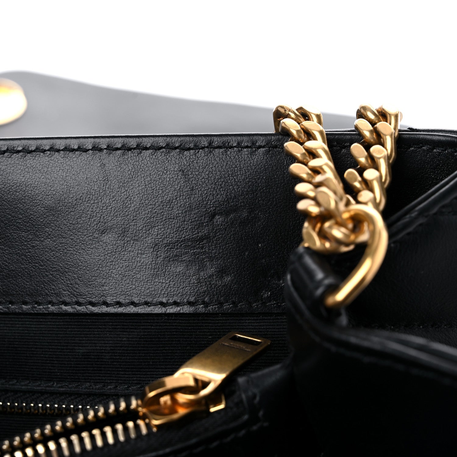 Saint Laurent Calfskin Y Quilted Monogram Medium Loulou Chain Satchel Black 13 of 18