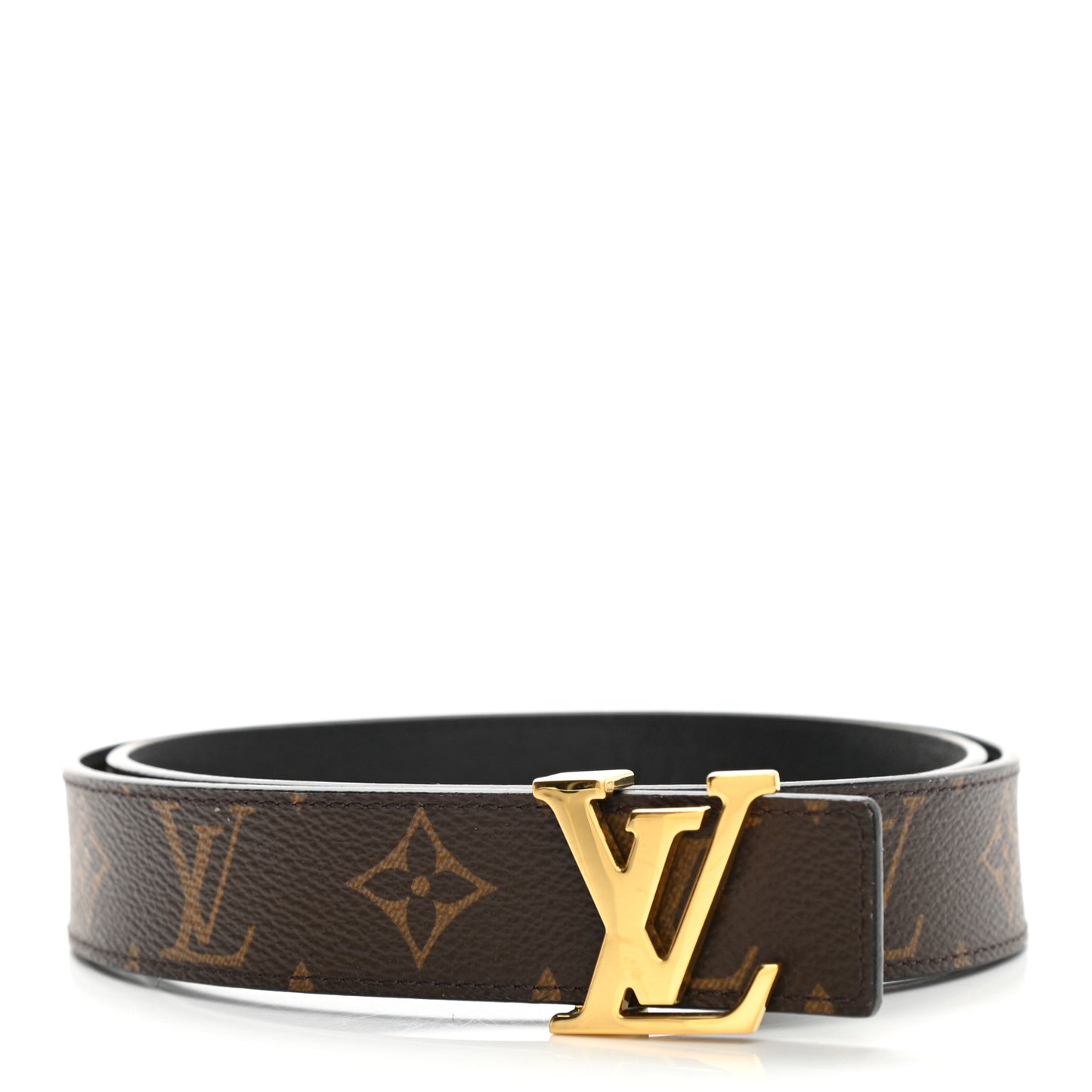 Calfskin Monogram 30mm LV Initiales Reversible Belt 85 34 Black