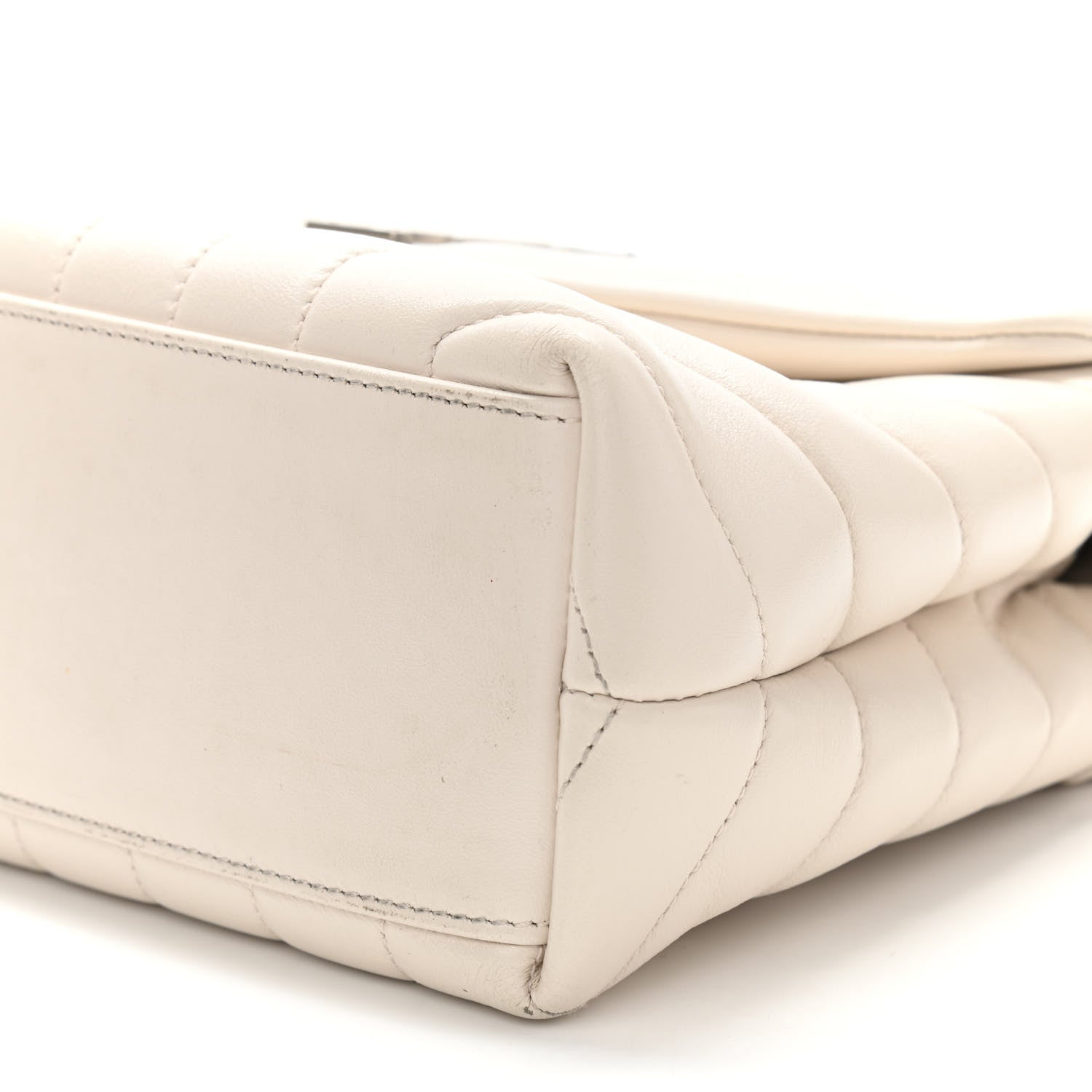 Saint Laurent Calfskin Y Quilted Monogram Small Loulou Chain Satchel Crema Soft 11 of 11