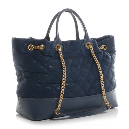 Chanel Iridescent Grained Calfskin Large Tote Blue 3 of 7