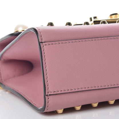 Gucci Calfskin Studded Small Padlock Shoulder Bag Carmine Rose 9 of 11