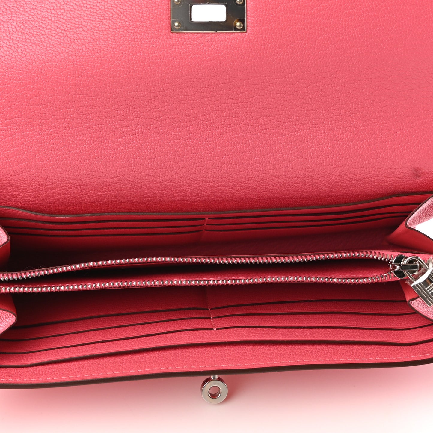 Chevre Mysore Kelly Longue Wallet Rose Lipstick