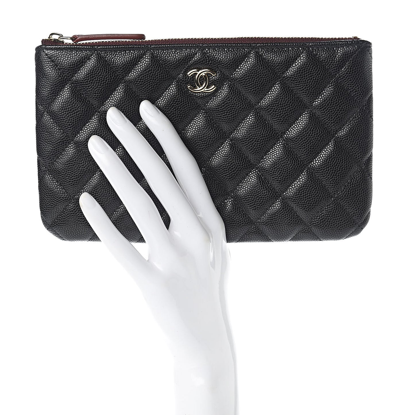Caviar Quilted Small Pouch Black