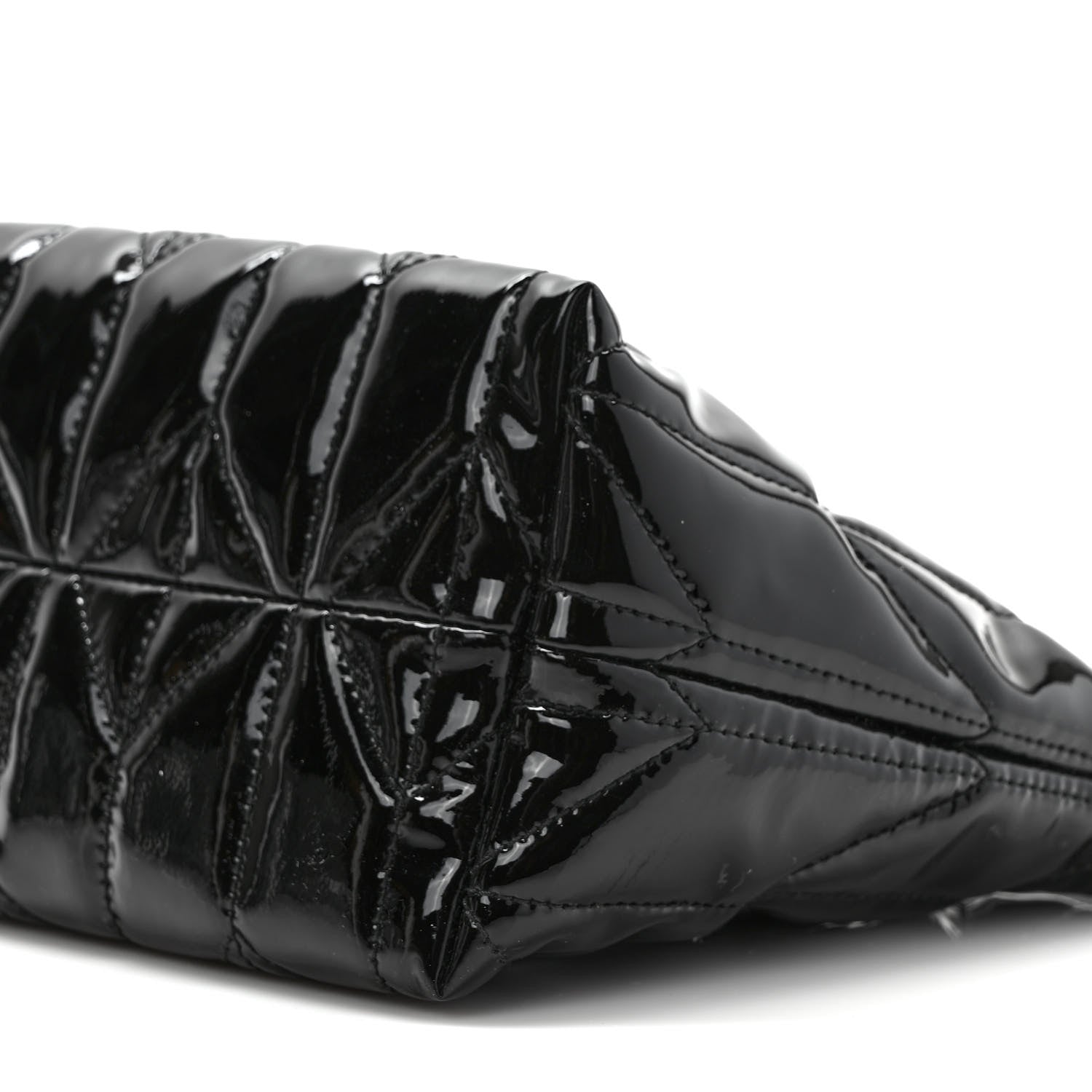 Miu Miu Iridescent Fabric Quilted Mini Spirit Ciré Bag Black 8 of 8