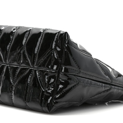 Miu Miu Iridescent Fabric Quilted Mini Spirit Ciré Bag Black 8 of 8