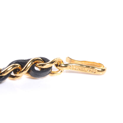 Chanel Leather Gold Chain Link Medallion Belt Black 5 of 5