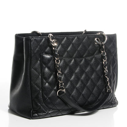 Chanel Caviar Quilted Grand Shopping Tote GST Black 3 of 7