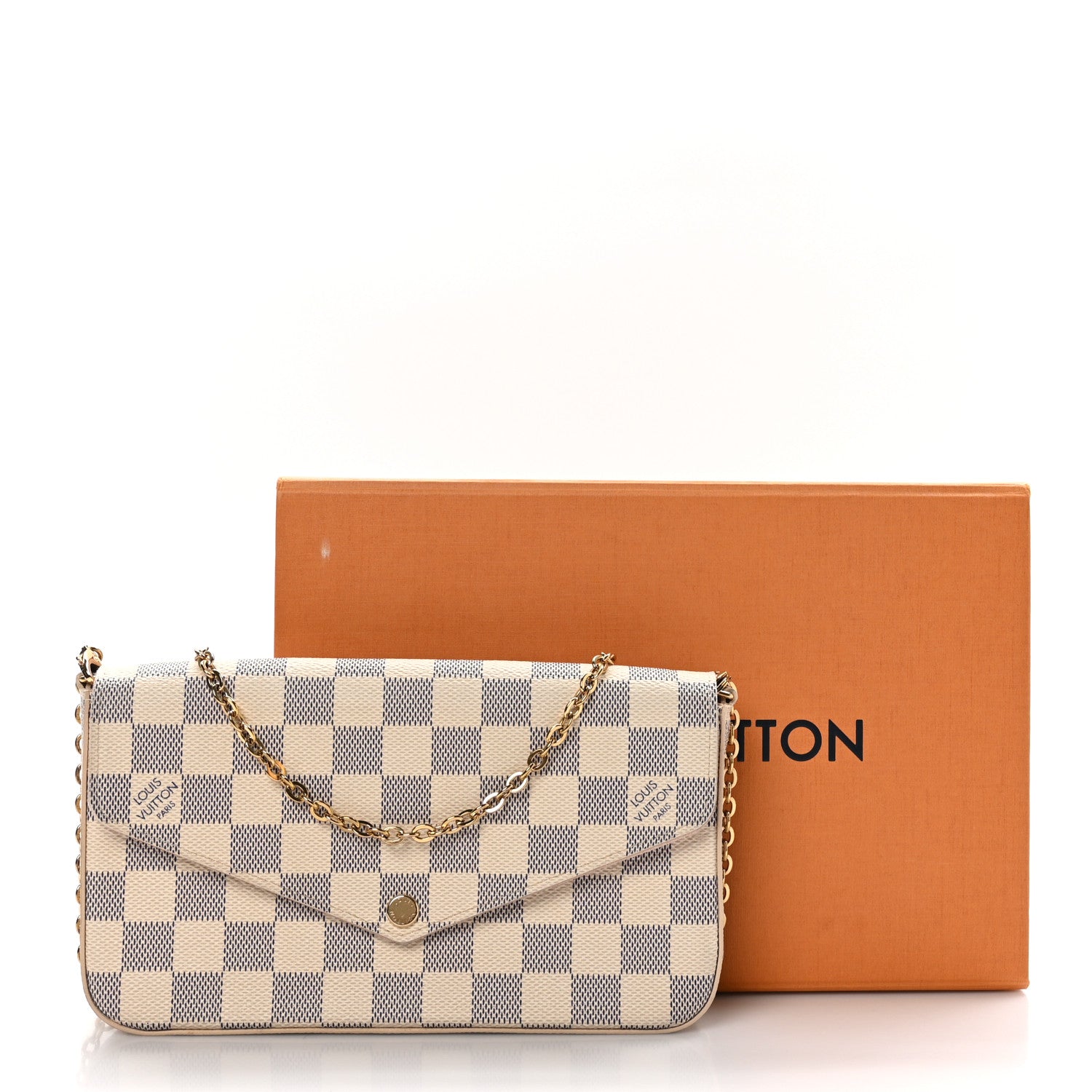 Louis Vuitton Damier Azur Pochette Felicie Chain Wallet Rose Ballerine 12 of 12