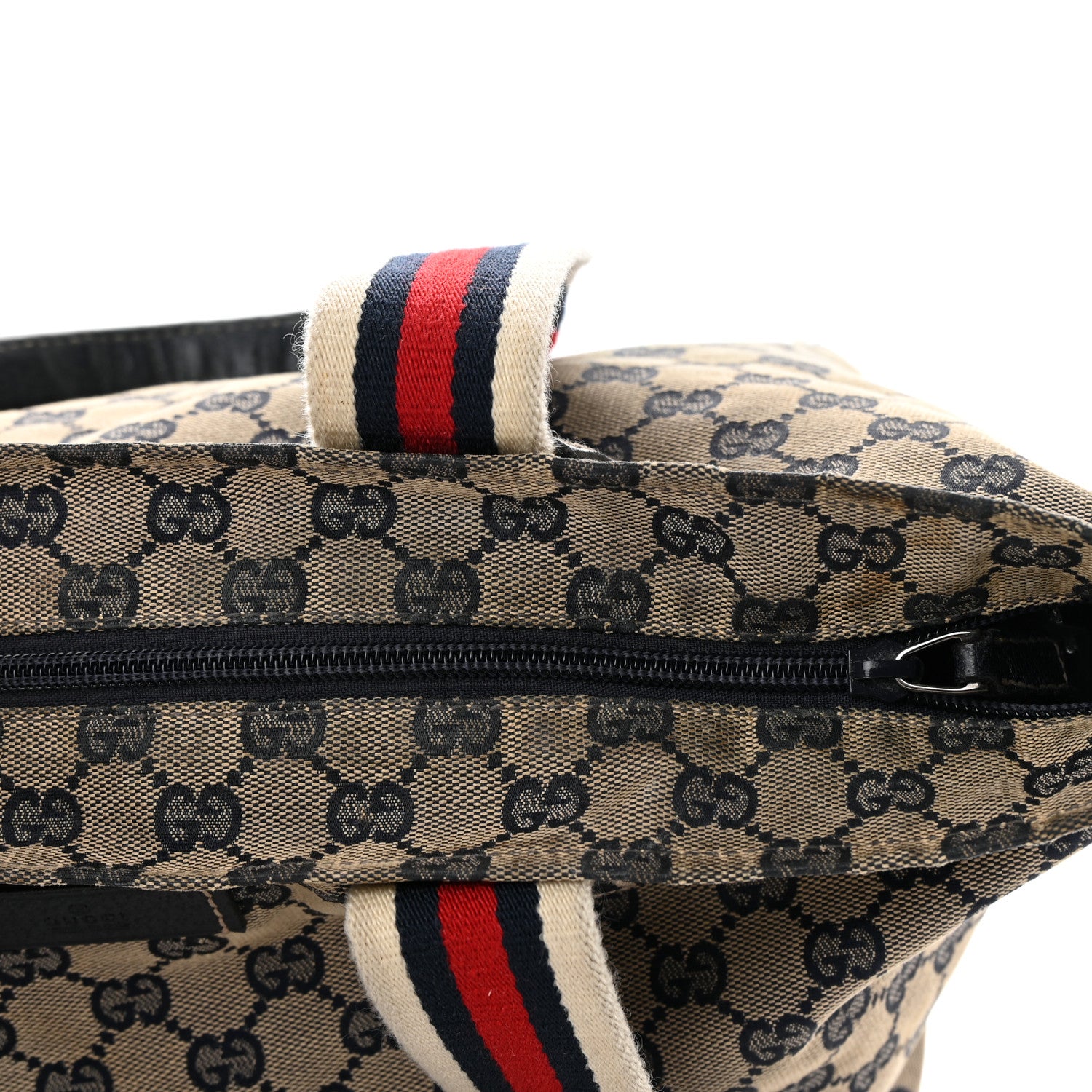 Gucci GG Monogram Medium Web Handle Bucket Tote Navy Blue 20 of 20