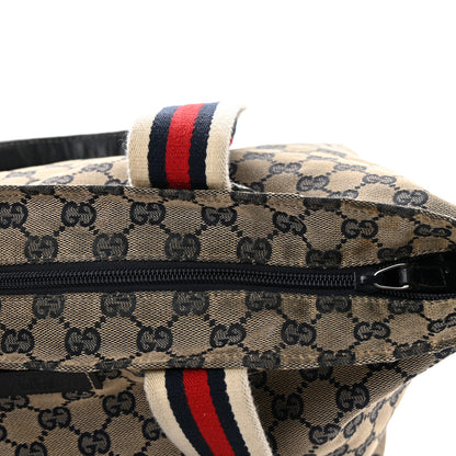 Gucci GG Monogram Medium Web Handle Bucket Tote Navy Blue 20 of 20