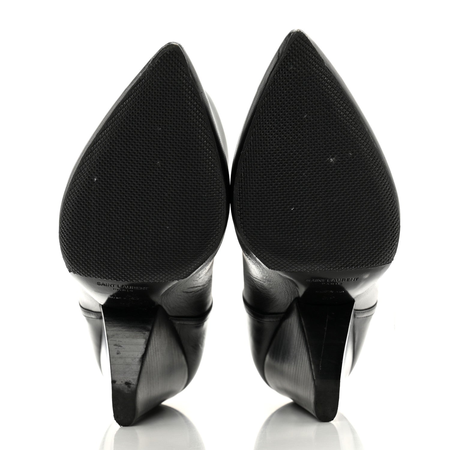 Saint Laurent Lambskin Liz 85 Wedge Booties 39 Black 5 of 11
