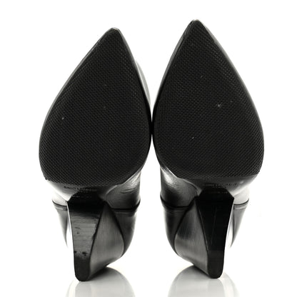 Saint Laurent Lambskin Liz 85 Wedge Booties 39 Black 5 of 11