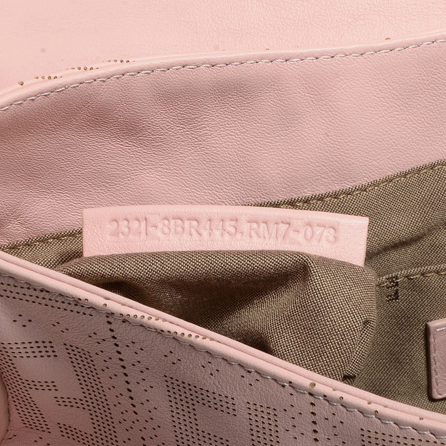 Fendi Calfskin Perforated Small Chef Shoulder Bag Pink 9 of 9