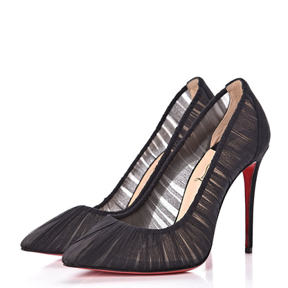 Christian Louboutin Tulle Suede Follies Draperia 100 Pumps 36.5 Black 3 of 11