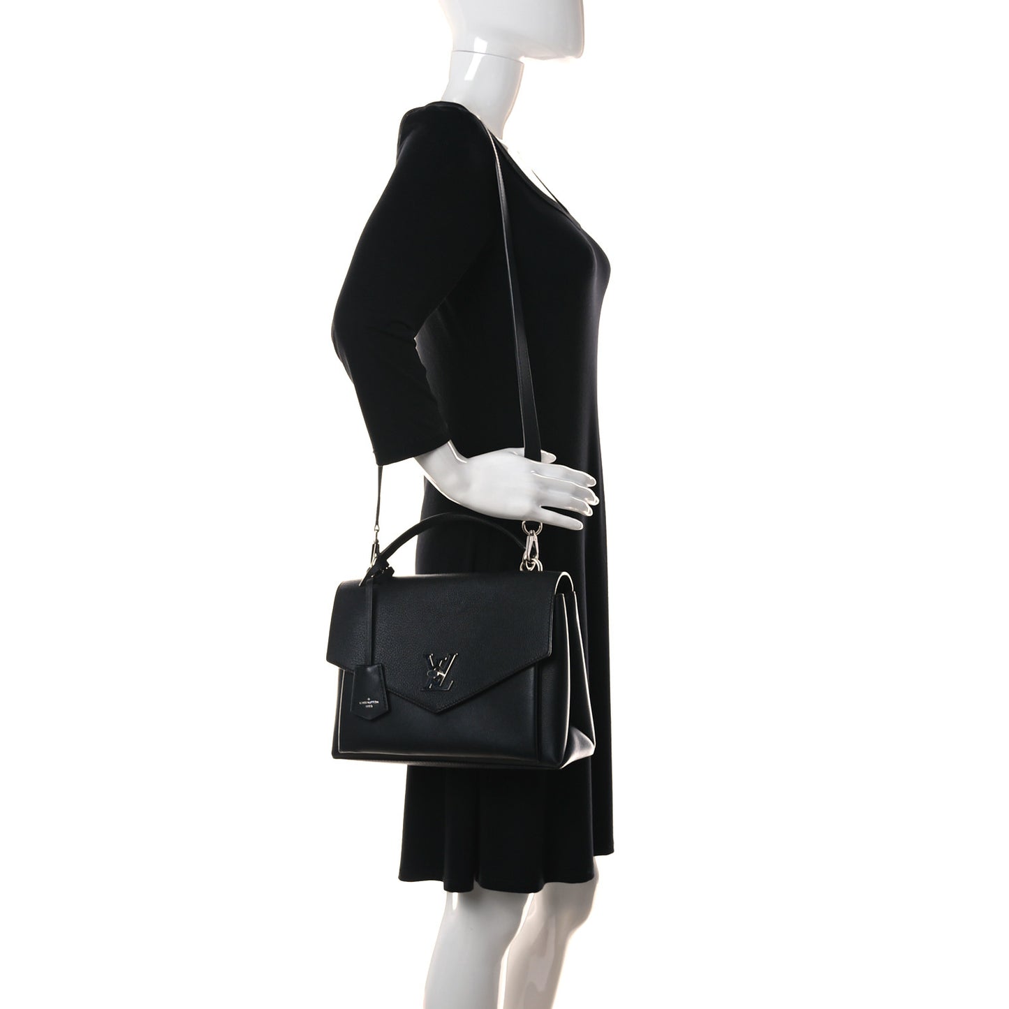Soft Calfskin My Lockme Top Handle Black