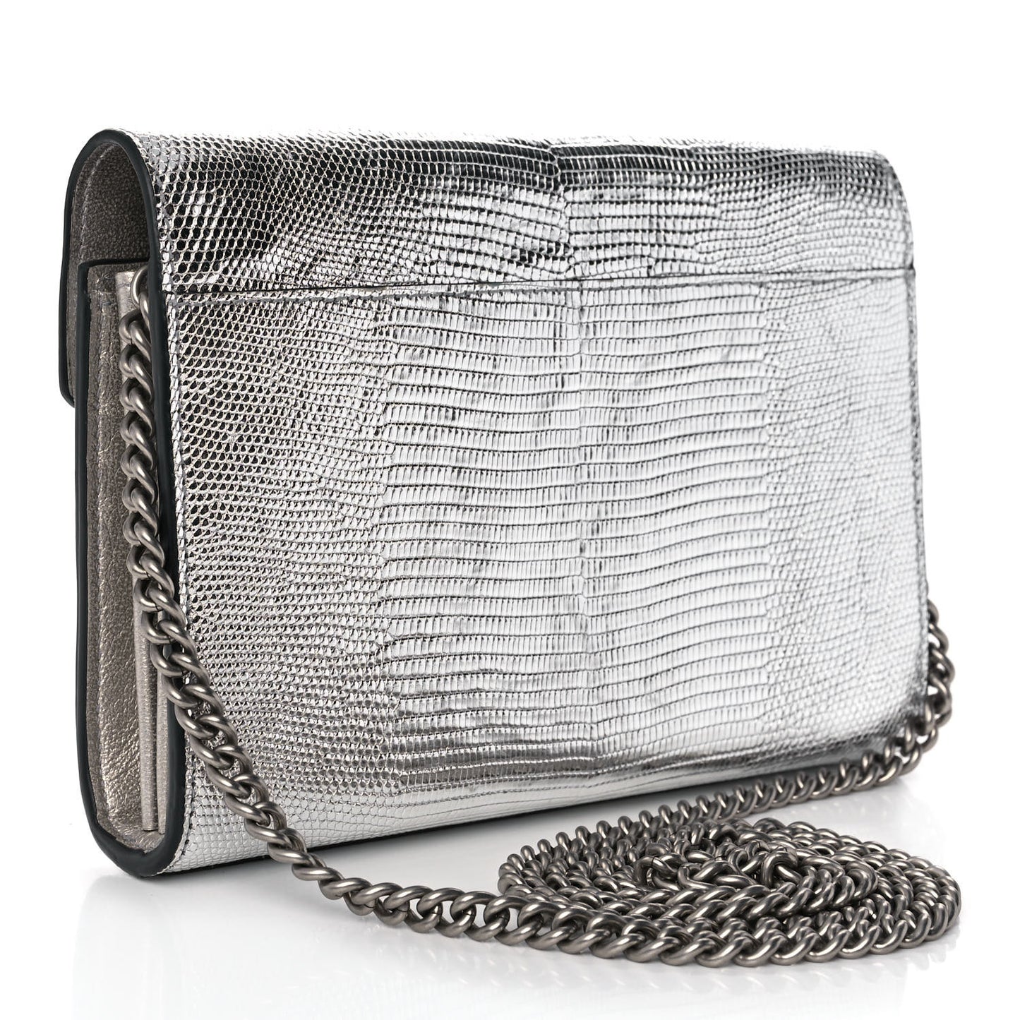 Lizard Mini Dionysus Chain Wallet Silver