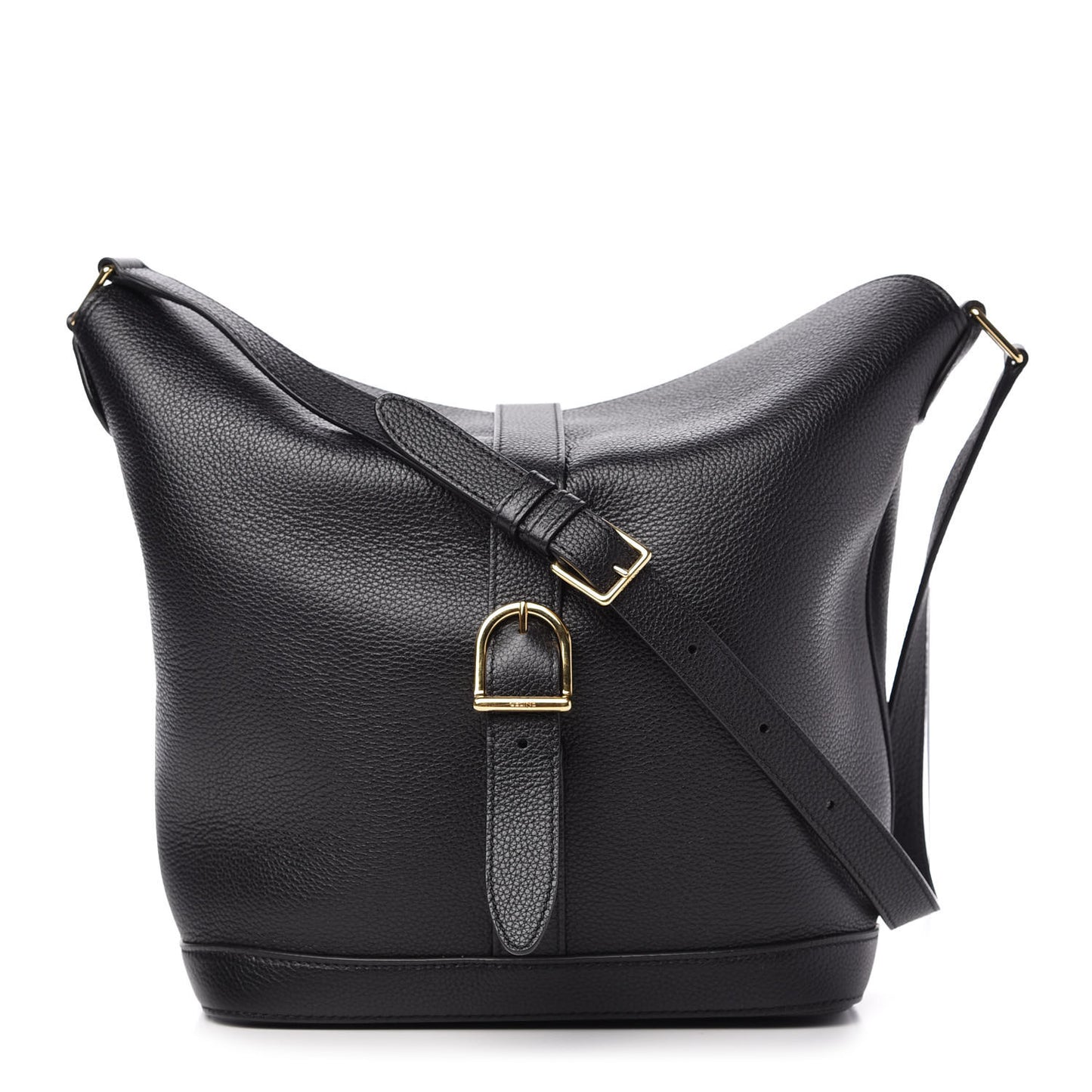 Soft Grained Calfskin Medium Bucket Bag Black