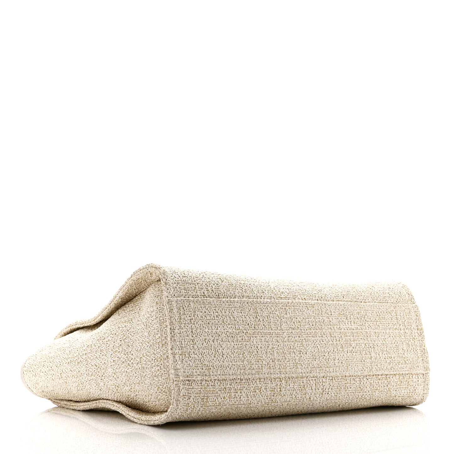 Lurex Boucle Small Deauville Tote Ivory