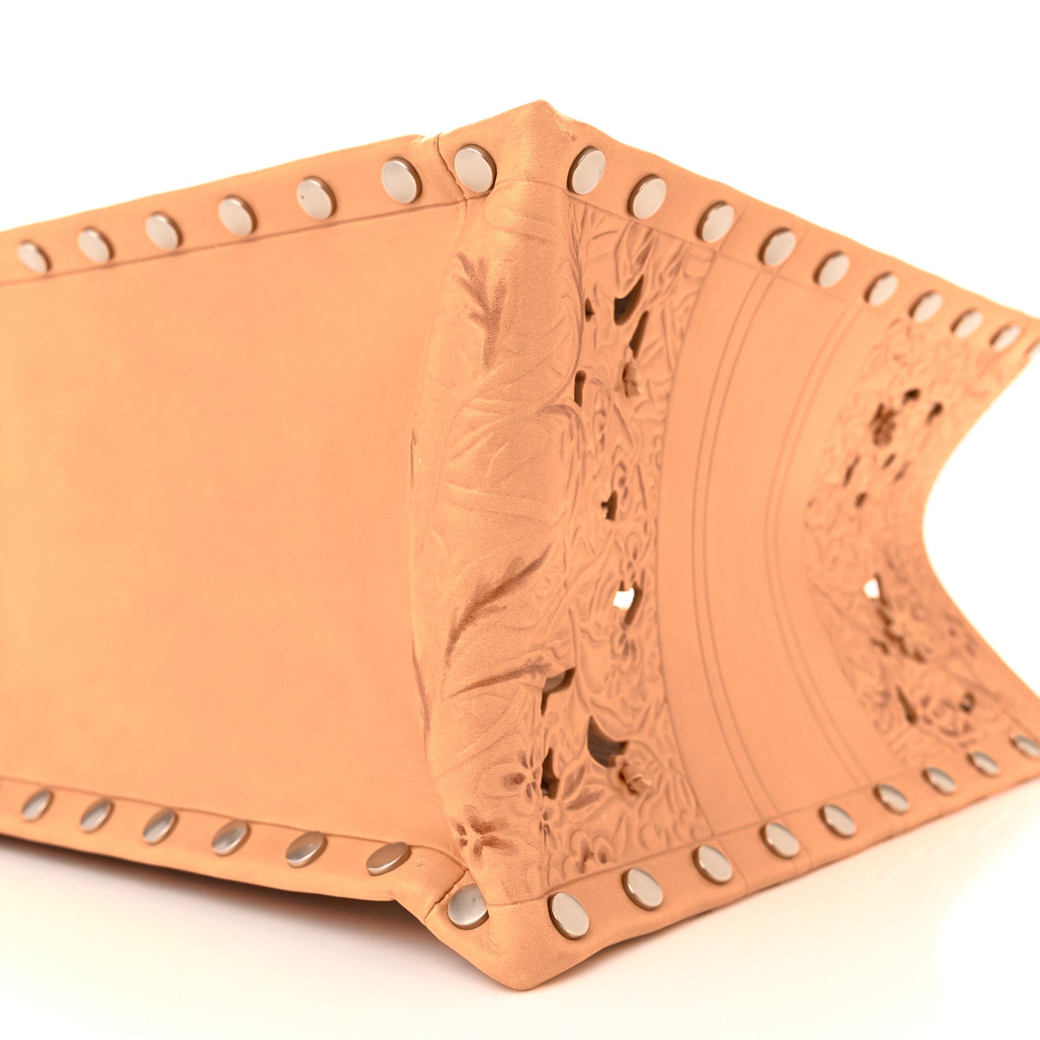 Christian Dior Calfskin Laser Cut Studded Medium Book Tote Beige 10 of 14