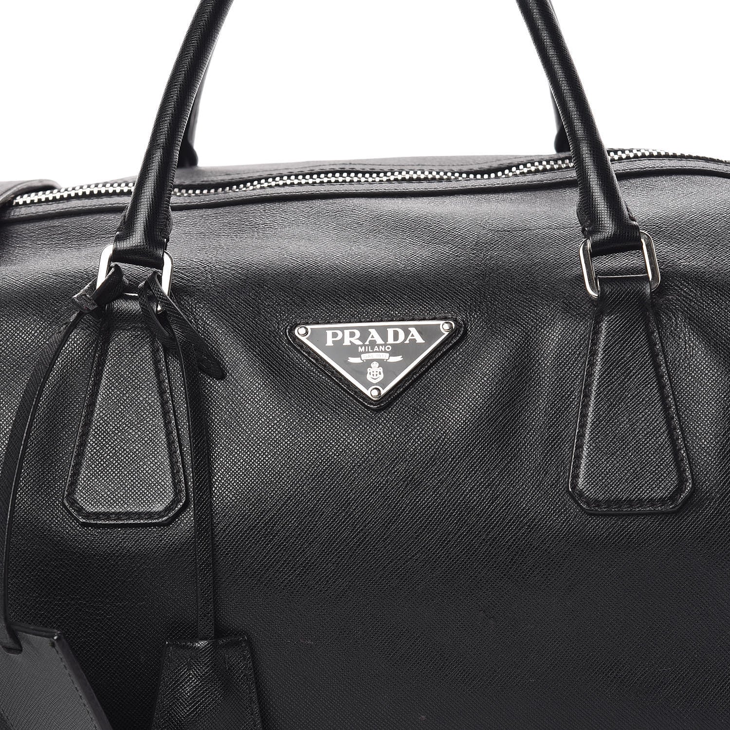 Prada Saffiano Duffle Travel Bag Black 9 of 18