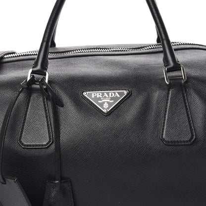 Prada Saffiano Duffle Travel Bag Black 9 of 18