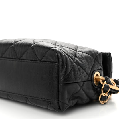Chanel Crumpled Lambskin Quilted Small CC Links Shoulder Bag Black 10 of 11