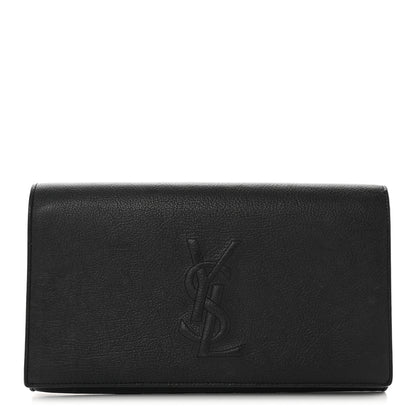 Saint Laurent Goatskin Monogram Large Belle De Jour Clutch Black 1 of 9
