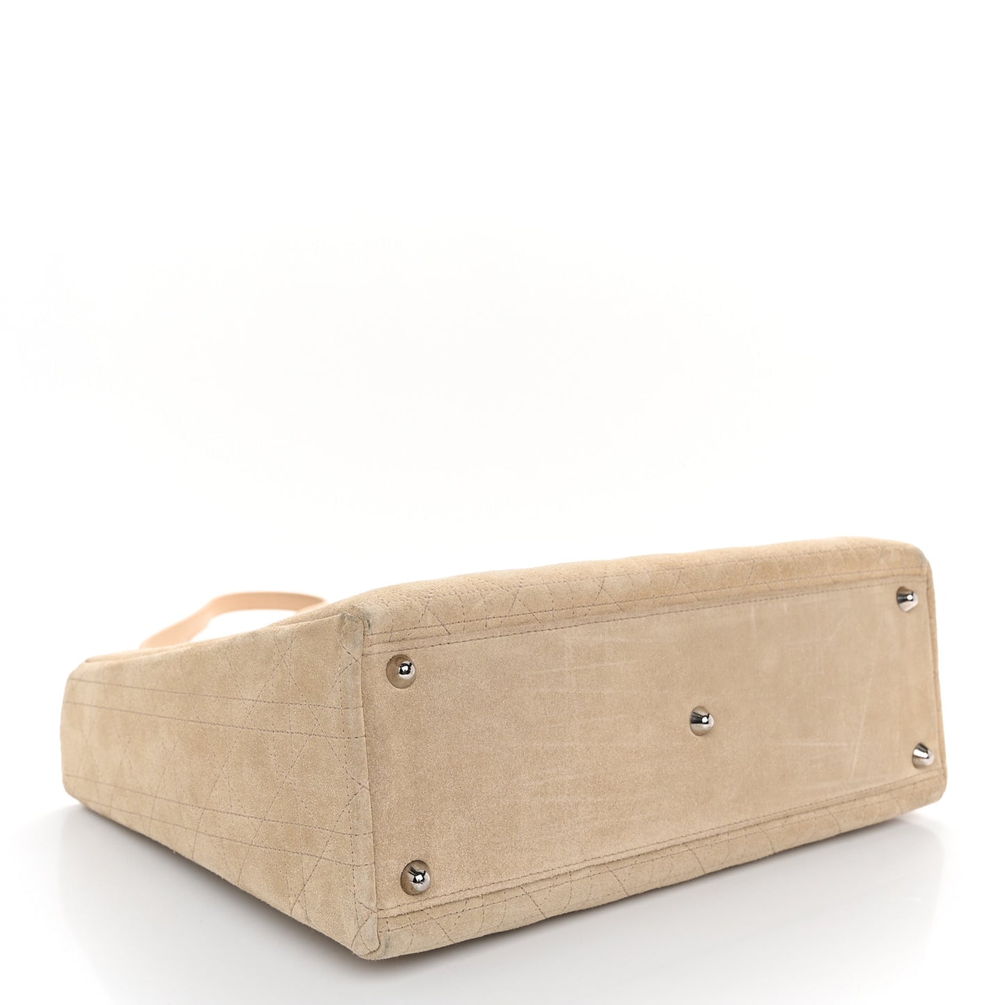 Suede Cannage Large Lady Dior Beige