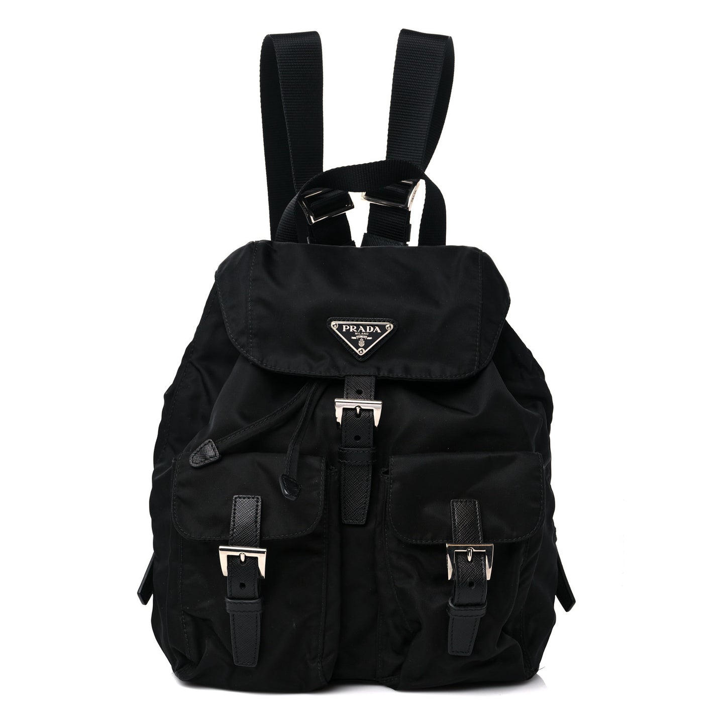 Tessuto Nylon Saffiano Small Backpack Black