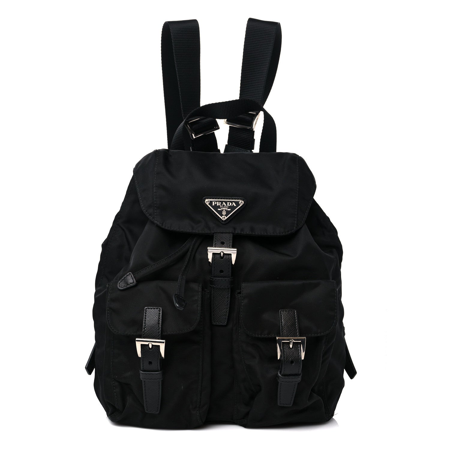 Prada Tessuto Nylon Saffiano Small Backpack Black 1 of 10