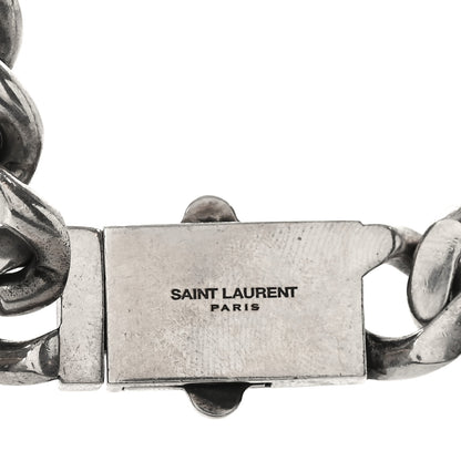 Saint Laurent Metal Curb Chain Necklace Oxidized Silver 4 of 4