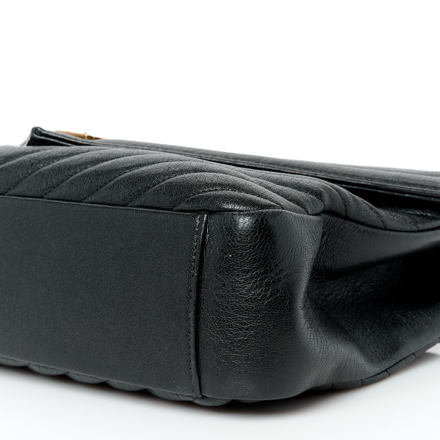 Saint Laurent Sheepskin Matelasse Chevron Monogram Large College Bag Black 11 of 11