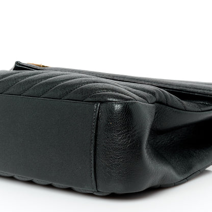 Saint Laurent Sheepskin Matelasse Chevron Monogram Large College Bag Black 11 of 11