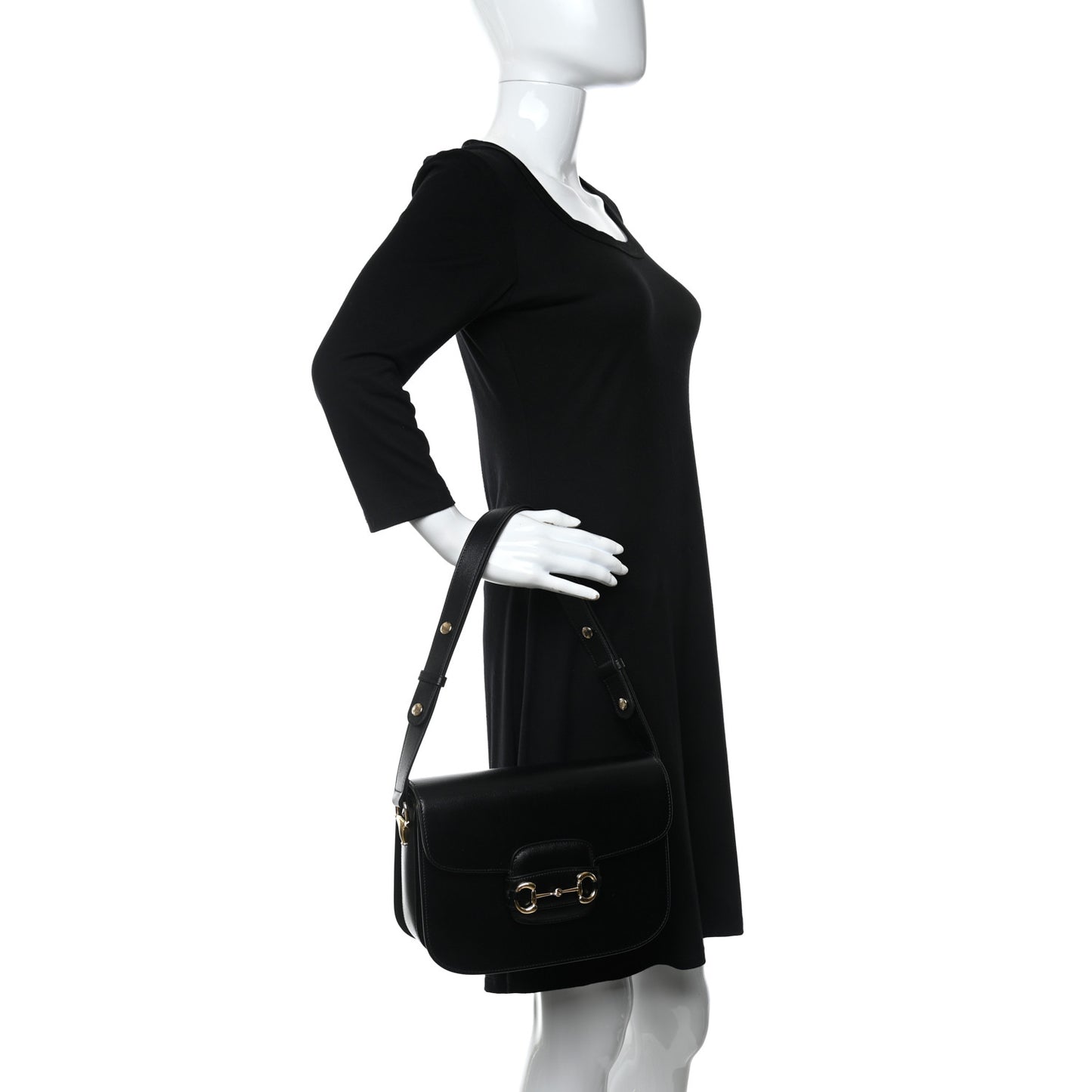 Azalea Calfskin Horsebit 1955 Shoulder Bag Black