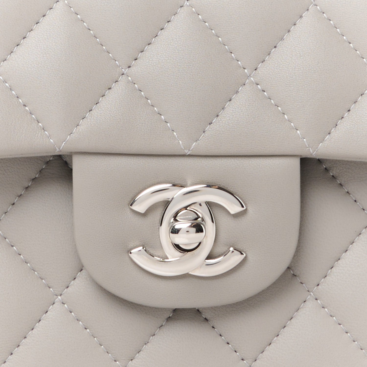 Chanel Lambskin Quilted Small Double Flap Grey 9 of 11