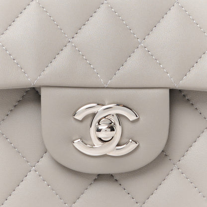 Chanel Lambskin Quilted Small Double Flap Grey 9 of 11