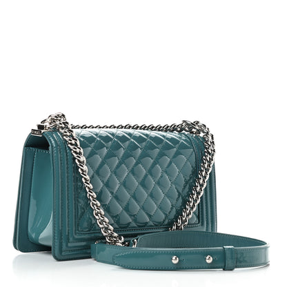 Chanel Patent Calfskin Quilted Medium Plexiglass Boy Flap Turquoise 3 of 10