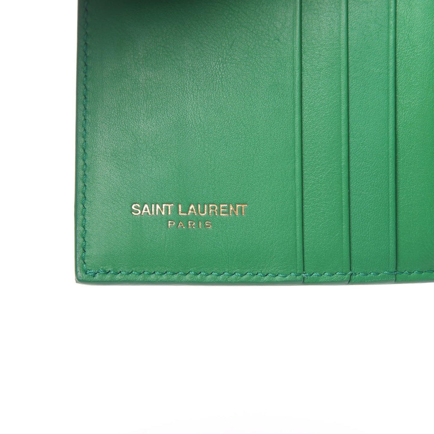 Calfskin Classic Y Compact Wallet Green