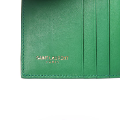 Saint Laurent Calfskin Classic Y Compact Wallet Green 6 of 9