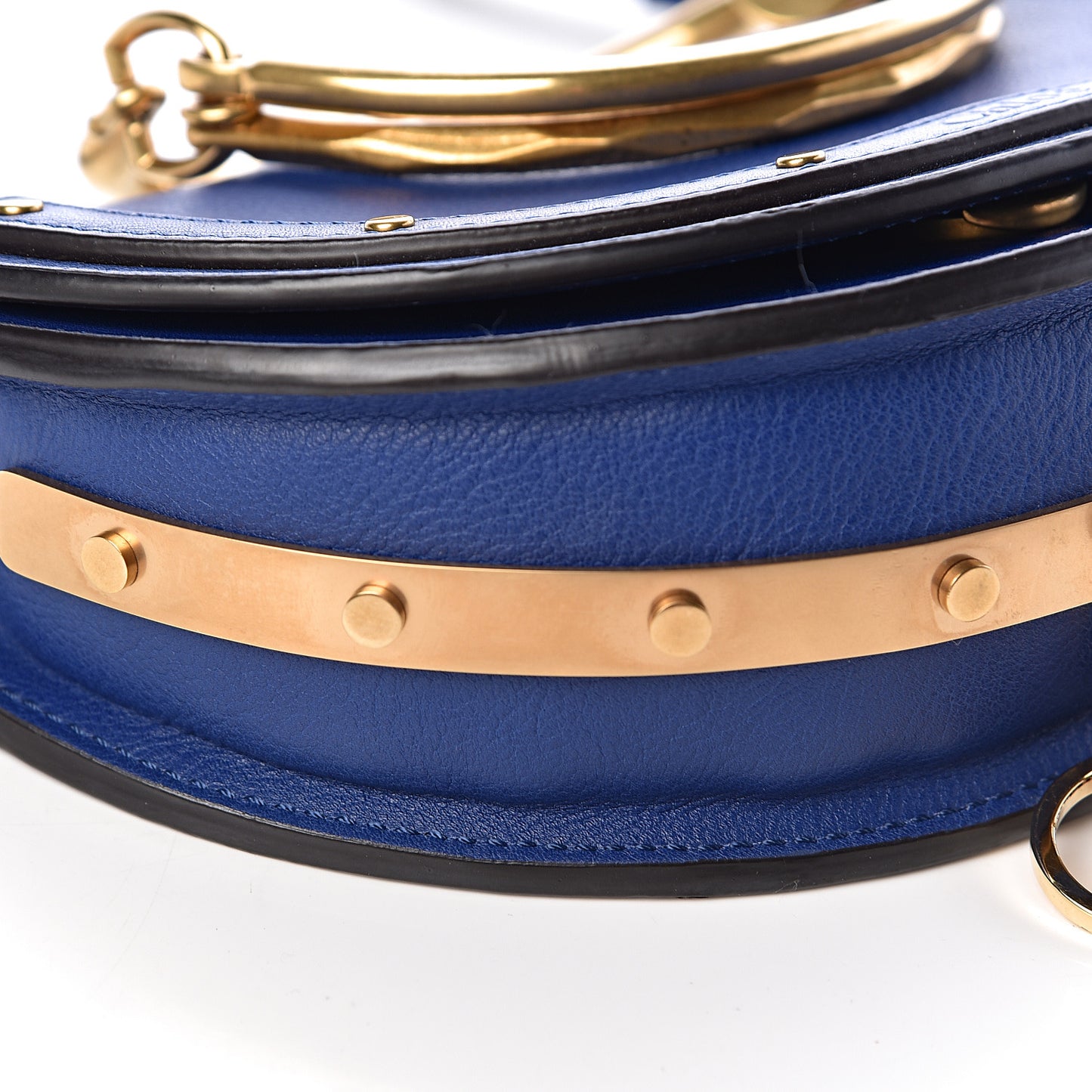 Calfskin Small Nile Bracelet Minaudiere Bag Majesty Blue
