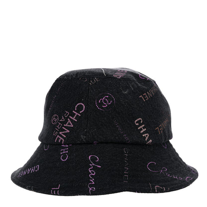 Chanel Denim Mood Cloche Bucket Hat M Black 3 of 7