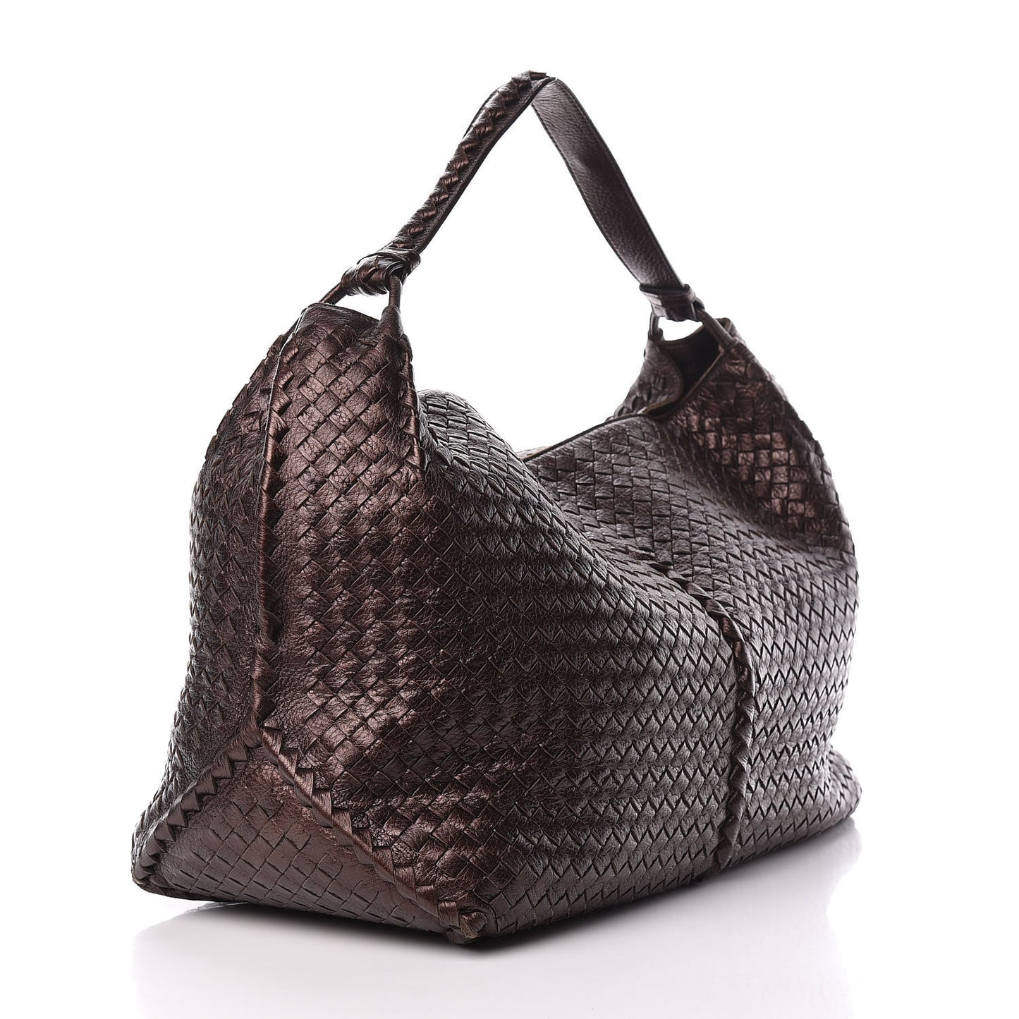 Cervo Intrecciato Shoulder Bag Brown