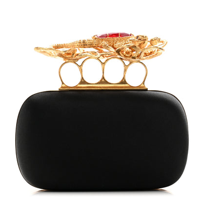 Alexander McQueen Satin Salamander Knuckle Box Clutch Clutch Black 1 of 10