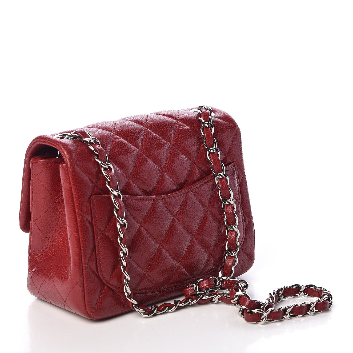 Chanel Caviar Quilted Mini Square Flap Red 3 of 11