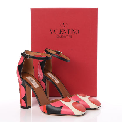 Valentino Garavani Calfskin Carmen Mary Jane 100mm Pumps 37.5 Black Deep Rose 13 of 13