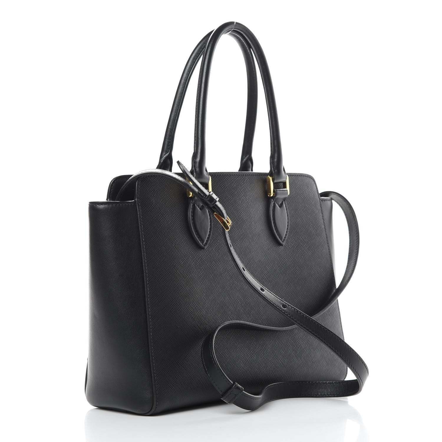 Prada Saffiano Soft Calfskin Zippered Tote Black 3 of 13