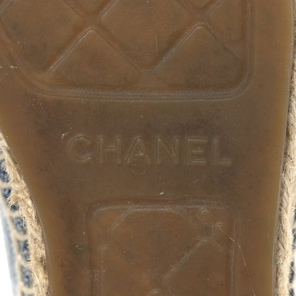 Chanel Denim CC Espadrilles 37 Blue Black 9 of 10