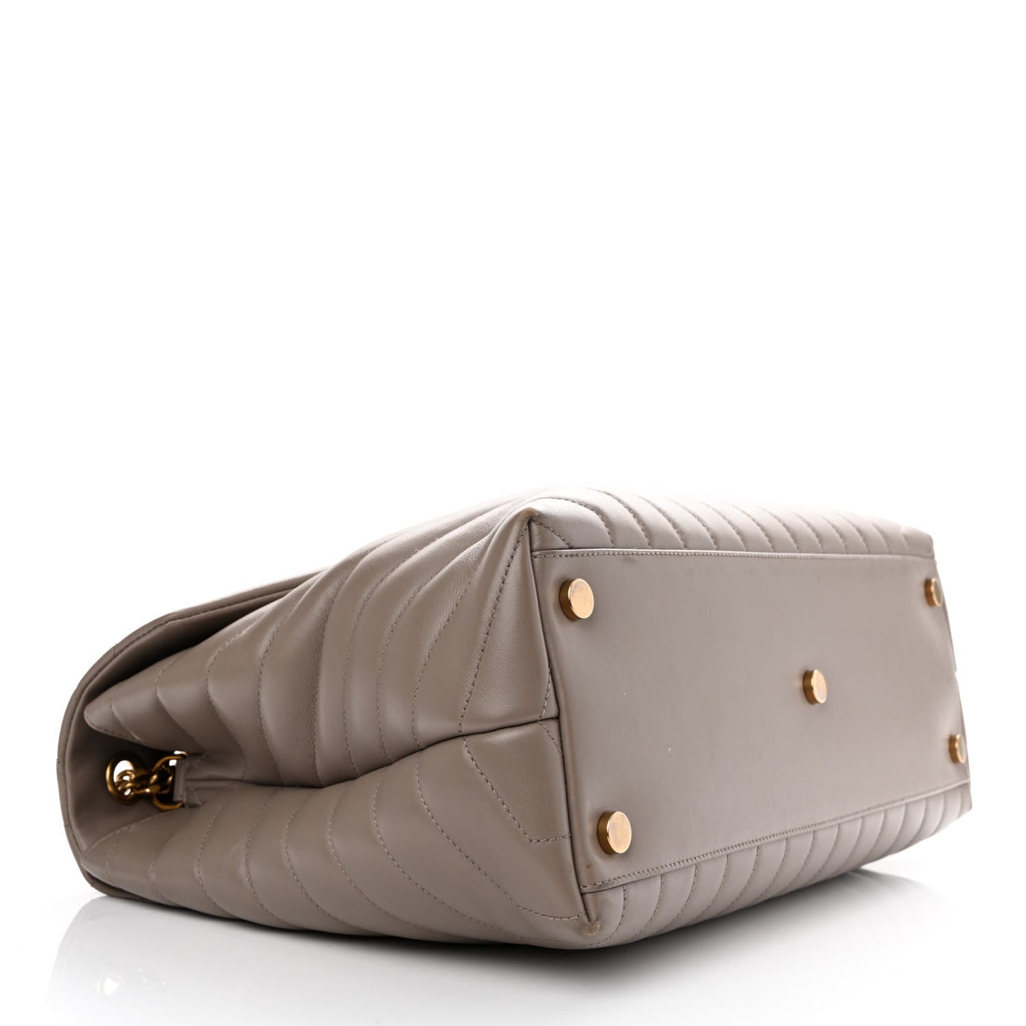 Calfskin Matelasse Large Loulou Monogram Chain Satchel Dark Beige